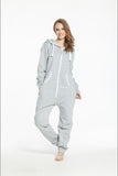 Solid adult onesie all-in-one piece jumpsuit jump in fleece zip hoody by Nordic Way rompers daffedress fleece unique